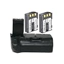 Opteka Battery Pack Grip / Vertical Shutter Release for Canon EOS Digital Rebel XTi & Rebel XT with 2 NB-2LH Batteries (3600 mAh Total)