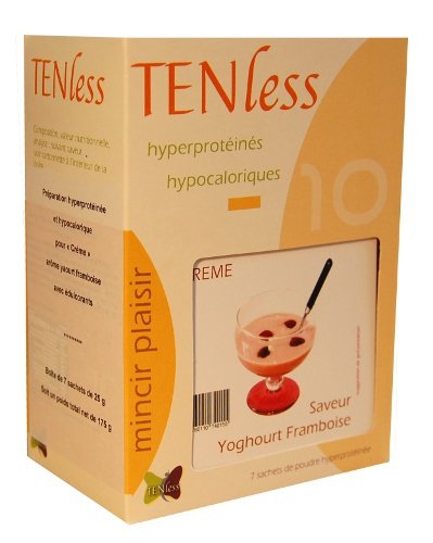 Hyperprotéiné minceur Tenless - Crème saveur Yaourt Framboise - Boîte de 7 sachets de 25g