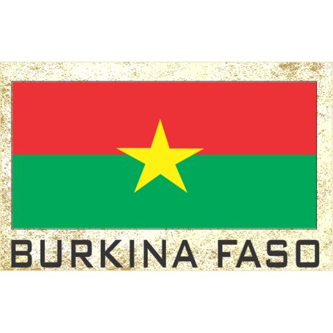 FNG Flag Fridge MagnetsFlag Fridge Refrigerator Magnets - Asia & Africa Grp 1 (1-Pack, Country: Burkina Faso)