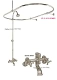 JP-10-JR-SH-NICKEL VINTAGE CLAWFOOT TUB SHOWER SYSTEM w/ OVAL SHOWER ENCLOSURES, OVAL ROD CURTAIN RING, BATH SHOWERS - BRAND NEW!