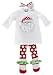 Mud Pie Santa Tunic And Sock Leggings, White/Red Polka Dots, 12-18 Months