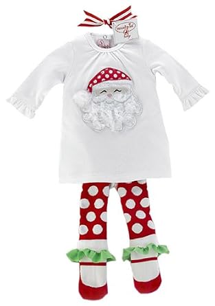 Mud Pie Santa Baby Santa Tunic And Sock Leggings