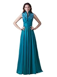 A-line Taffeta High-Neck Mother-of-the-Bride Dress 