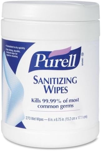 Wholesale CASE of 10 - GOJO Purell Sanitizing Wipes -Purell Wipes, 270 count, White