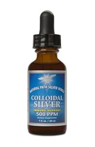Natural Path Silver Wings Colloidal Silver Mineral Supplement, 500 Ppm, 1 Fluid Ounce