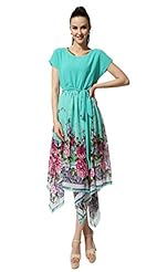 Cocktail Short Floral Print Tropical Print Chiffon Belted Wrap Asymmetric Lace Prom Dress/Party Dress 