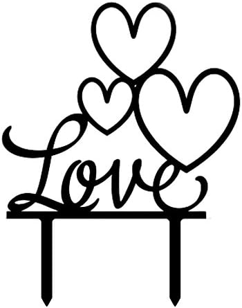 Ecape Acrylic Wedding Cake Toppers Love Cake Toppers Cake Decoration Black Pack of 1