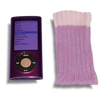 New 5th Generation Nano Purple Crystal Case & Purple Sock Cover For the New Apple iPod 5G Nano with Camera (Sep 2009) 8GB & 16GB