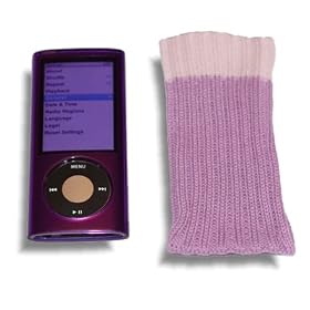 New 5th Generation Nano Purple Crystal Case & Purple Sock Cover For the New Apple iPod 5G Nano with Camera (Sep 2009) 8GB & 16GB
