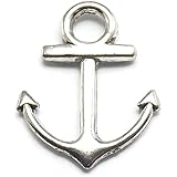 50 Anchor Charms silver tone