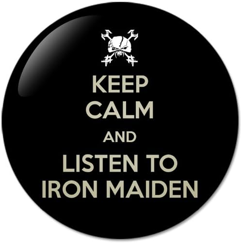 Keep Calm And Listen To Iron Maiden #1 Music Collection Bottle Opener Round Button Badges With Refrigerator Magnet, NEW 2.25 Inch (58mm)