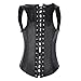 Muka Black Punk Underbust Corset PU Leather Plus Size Bustier