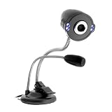 GTMax 8 Mega Pixel USB Webcam w/ 4 LED Light & Microphone - Gray + Free BlueMall Strap Lanyard