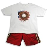 Mis Tee V-us - Toddler Boys Short Sleeve Short Set, White, Red
