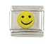 SilverBin Enamel Paint Yellow Smiley Face Stainless Steel Italian Charm Link