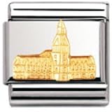 Nomination Composable Classic SYMB. DEUTSCHL. RELIEF 1 Edelstahl und 18K-Gold (Hamburger Rathaus) 030140