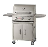 Bull Outdoor Products 06331 Steer 3-Burner Stainless Steel Grill Cart, Natural Gas