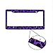 AJ WORLDWIDE A Set of 2 Made in USA Plastic License Plate Frame Safari Animal Series- Leopard Purple