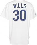 Maury Wills Autographed Jersey | Details: Los Angeles Dodgers, White Majestic Replica, NL MVP 62 and 586 Steals Inscription