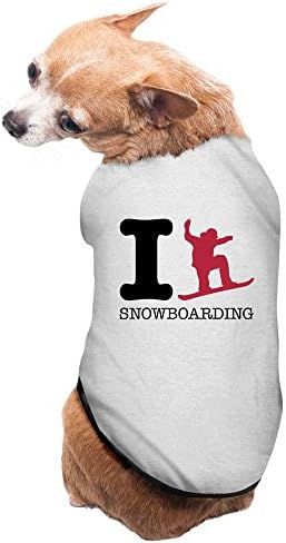 YXMXL I Love Snowboarding Small Pet Dog Vest Pet Clothes Gray