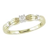 14K 2-tone Gold 1/10 ctw Diamond Engagement Ring