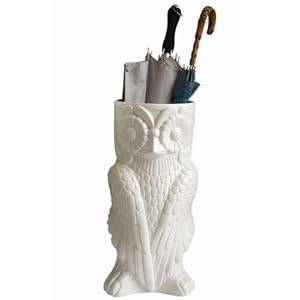 Owl Umbrella Stand, 19Hx9.5W, WHITE