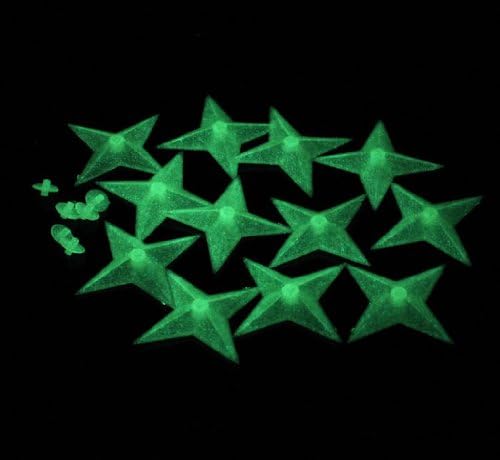 KGEND 10pcs Green Home Wall Dreamy Noctilucent Glow in the Dark Shurikens Sticker Decals