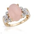 Ring With 6.10ctw Precious Stones - Genuine Chalcedony and Diamonds Crafted in 14K Yellow Gold. Total item weight 5.1g - Size 7 (Size 7)
