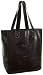Leatherbay Shopping Leather Tote,Dark Brown,one size