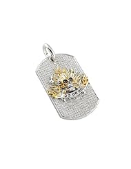 2.10 Carat Diamond Skull head Soldier Pendant in 10k White gold