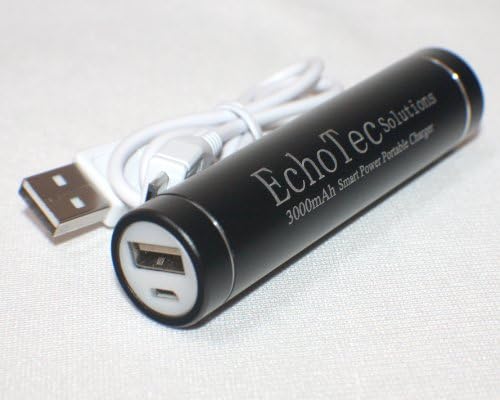Compact Portable phone Charger - Large Capacity With REAL 3000mAh EchoTec Solutions Power Bank External Battery with ISP Technology for Galaxy S5, S4, S3, iPhone 5S, 5C, 5, 4S, Note 3, Nexus 4, HTC One, One 2 (M8), Nokia Lumia 520, 1020, Smartphones, Cameras and other devices -Color: Black