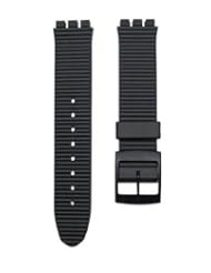 17mm Black Speed Bump Style Replacement Watch Band for Standard Gents Swatch Watch - by JP Leatherworks