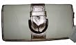 Coach Soho Leather Buckle Zip Around Wallet Clutch 45580 White/Gold