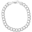 Sterling Silver Double-Link Chain Charm Bracelet, 7"
