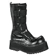 2 1/2 MENS SIZING Black PU Gothic Combat Boot Mid Calf Boots