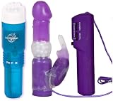 Doc Johnson i Vibe Blueberry Pocket Rocket and Doc Johnson Rabbit Pearl Vibrator Adult Sex Toy Kit