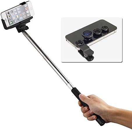 Modern Everyday Bluetooth Selfie Stick with Universal 3 in 1 Camera Lens Kit [Wireless Phone Accessory]