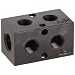 Polyconn PCM10-125R-02B 90 Degree Black Anodizing Aluminum Manifold, 1/4" NPT Female x 1/8" NPT Female, 2 Stations