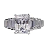 TCW CZ Engagement Ring 14k White Gold size 10 Emitations