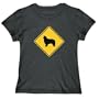 SIGN Border Collie - CROSSING SIGN Dogs Womens T-Shirt (Dark Silver, Size Large)