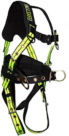 FallSafe USA FS-FLEX270 Iron Worker 3 D-Ring Position Harness Grommet Leg Straps, Back Pad S