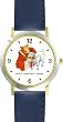Mary Had A Little Lamb No.2 - from Mother Goose by Artist: Sylvia Long - WATCHBUDDY&reg; DELUXE TWO-TONE THEME WATCH - Arabic Numbers - Blue Leather Strap-Size-Large ( Men's Size or Jumbo Women's Size )