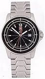 Swiss Army Men's Black Dial 3-Hand Silver tone Steel Watch 24458