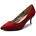 Ollio Women's Shoe Faux-Suede D'Orsay Pointed Toe Multi Color Pump