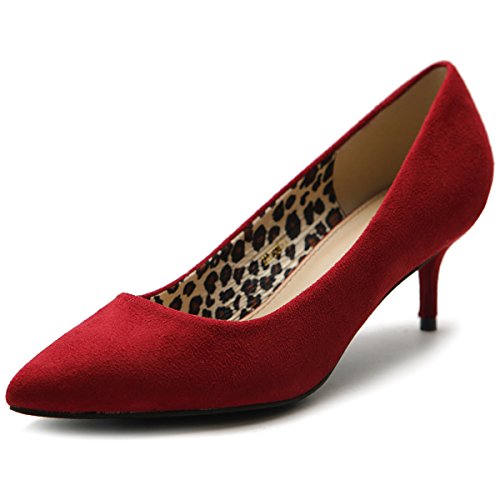 Ollio Women's Shoe Faux-Suede D'Orsay Pointed Toe Multi Color Pump