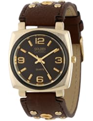 Golden Classic Womens 2267_brown "Off the Cuff" Vintage Leather Studded Band Watch