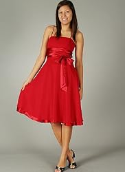 Chiffon Empire Bow Formal for Bridesmaid Formal Prom