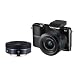 Samsung NX1000 Digital Compact System Camera Twin Kit - Black (20-50MM F3.5-5.6 II and 16MM F2.4 Lens, 20MP)
