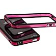 Schutzh�lle f�r iPhone 4 GLOWING DARK (fluoreszierend leuchtend)...:::ROSA-TRANSPARENT - SCHWARZ:::... mit METALLBUTTON von HORNY PROTECTORS�