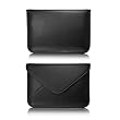 BoxWave Elite Leather Bookeen Cybook Orizon Messenger Pouch, Faux Leather Slim Protective Sleeve (Jet Black)